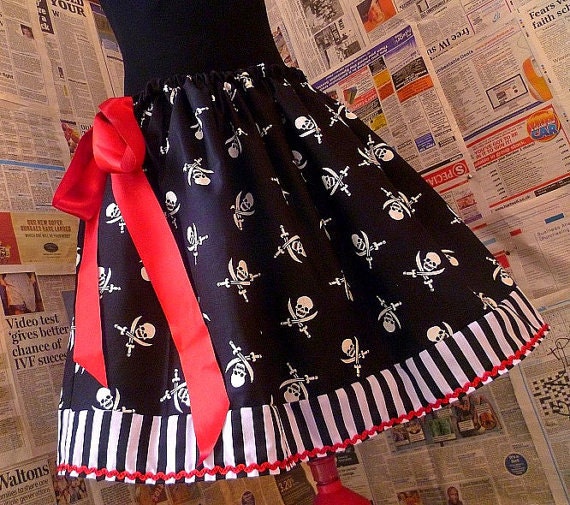 Skull And Crossbones Clothing, Pirate Costume, Pirate Girl Skirt,ROOBYS FUN SKIRTS