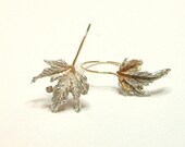 Maple Leaves Silver Gold Earrings