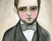 Garrett - An Illustrated Victorian Watercolor Portrait Print (6x8)