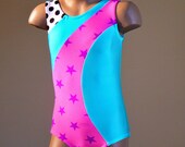 Gymnastics Leotard  Bright Blue with Star Inset Size 2T - C7