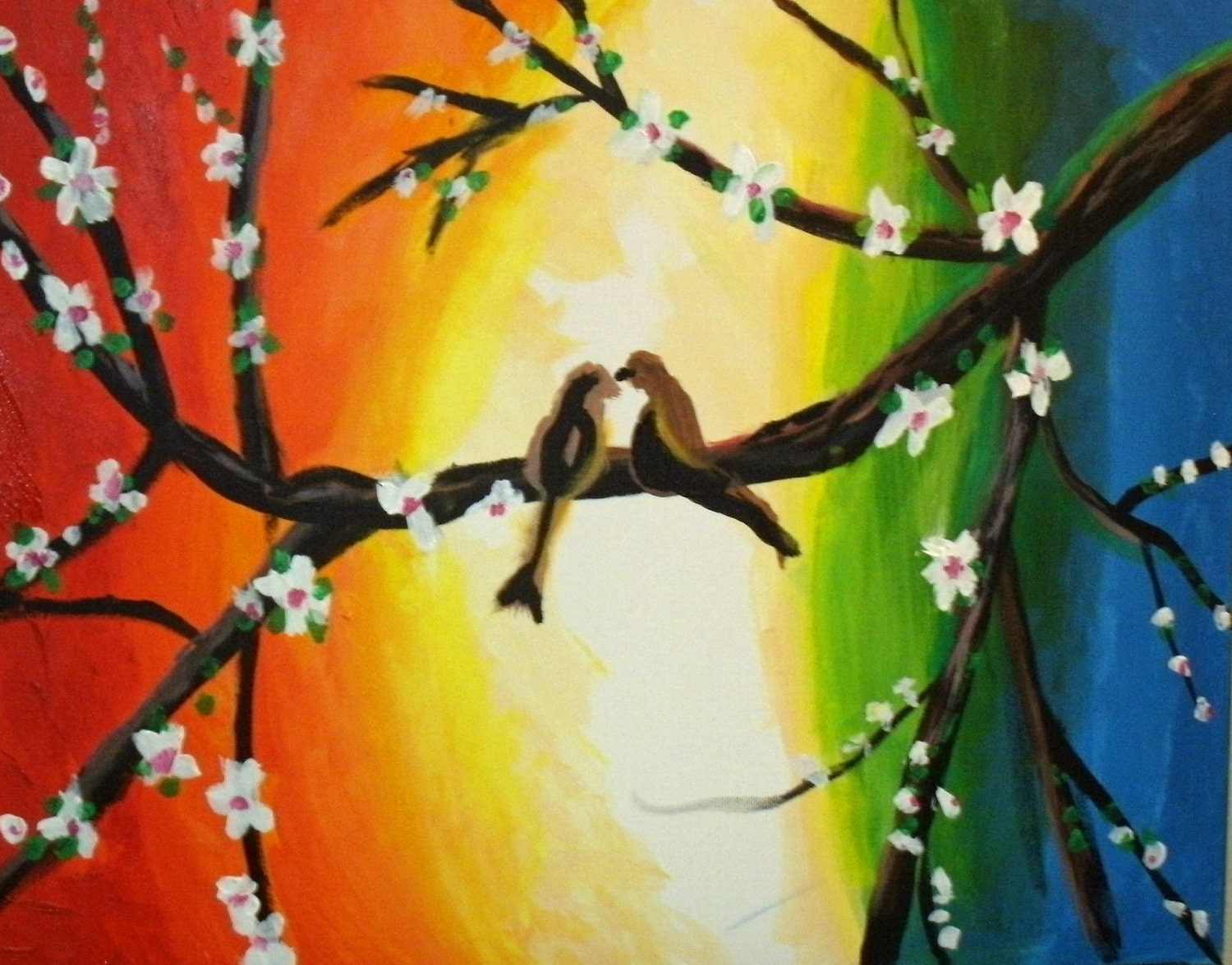 Just two love birds in a tree