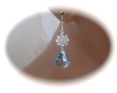 Wedding Earrings, blue crystal earrings, bridal earrings, long earrings, wedding jewelry, drop earrings