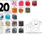 Ten 20 Inch Mix and Match YKK Zippers Choose Your Own Colors
