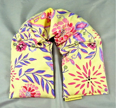 Neck Shoulder Heat Wrap Hot and Cold Therapy Organic Flaxseed Rice Lavender Scented Paisley Pink Purple Mother's Day Gift Idea