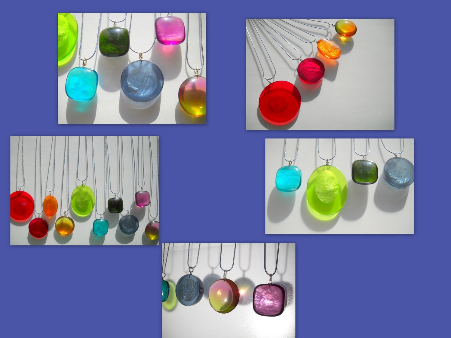 Rainbow Resin Necklaces