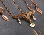The Crown of The Sultan Gypsy.  Faceted Crystal, Tourmalated crystal points and Copper Headpiece ooak