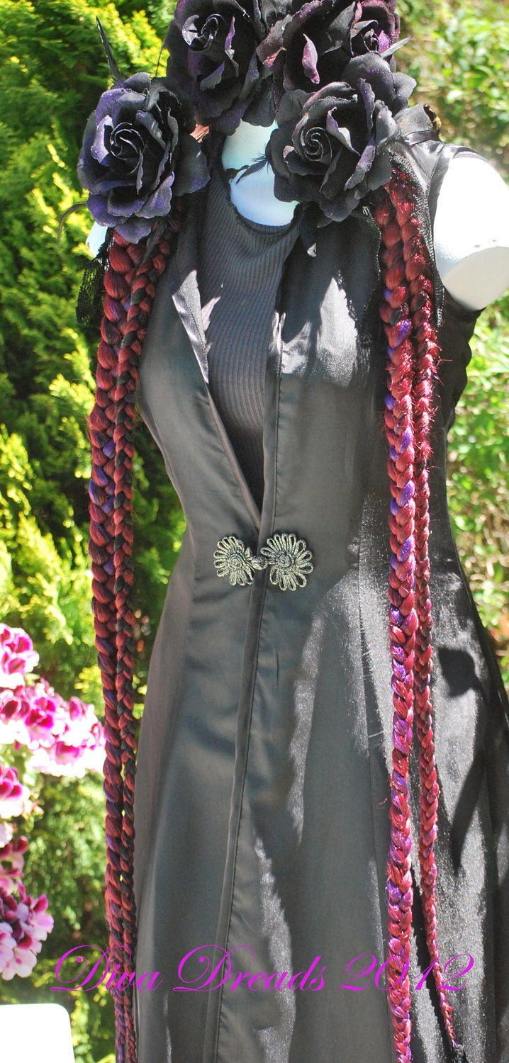Diva Dreads XL Braided Falls in Mixed Burgundy