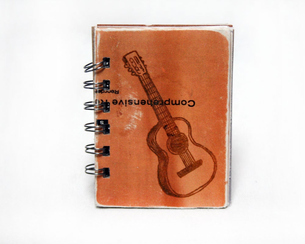 Orange Acoustic Guitar - Screen-Printed Mini Journal