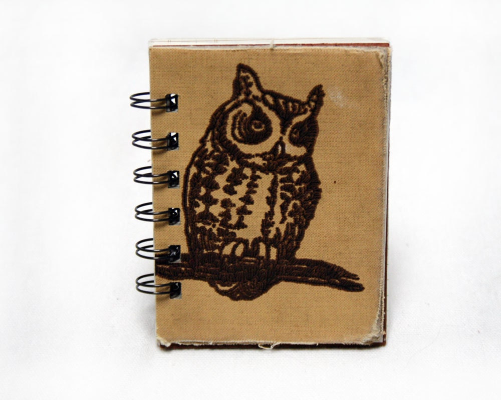 Camel Brown Owl - Screen-Printed Mini Journal