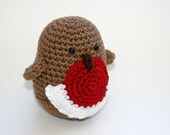 Robin large bird crochet in brown red and white Mother's Day gift Toy or natural lodge decor decoration