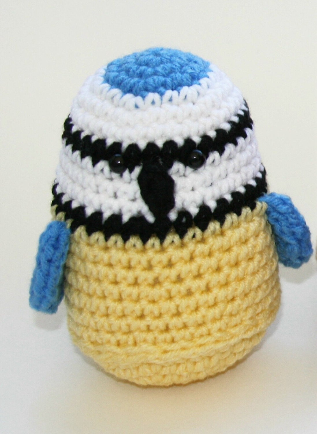 Blue Tit bird Large crochet in blue yellow black and white Mothers day Gift Toy or natural lodge decor decoration