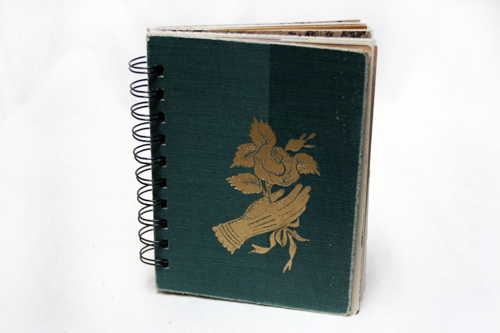 A Rose for the Lady - Wire-Bound Recycled Art Journal