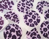 Purple leopard print stickers, 12 count