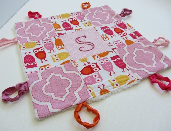 Baby Girl Lovey with Custom Hand Embroidery by Dolce Dreams