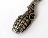 Grenade Necklace in Solid White Bronze
