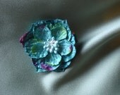 hair bridal accessories, Turquoise Velvet Flower Clip, Perfect for your Flower Girl