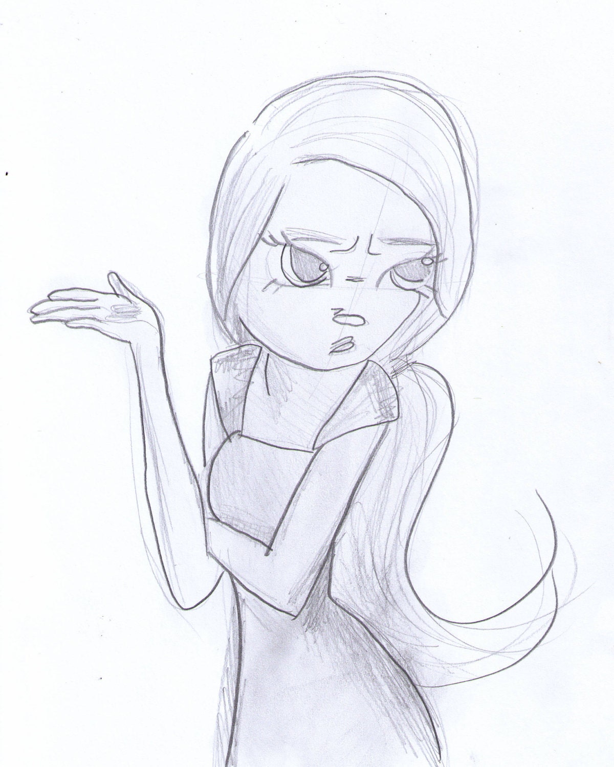 Little Miss Attitude 8x10 sketch print