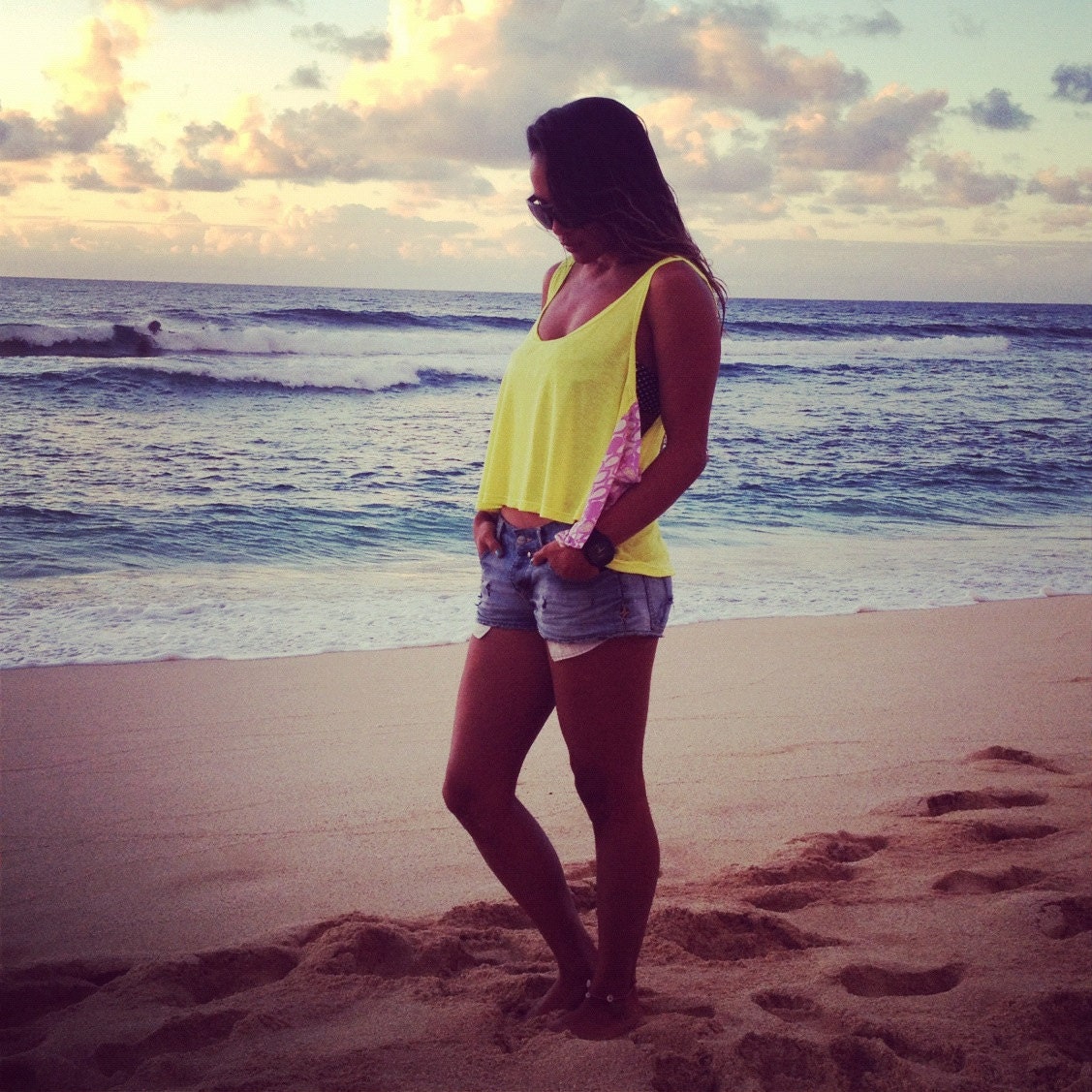 Neon Loose Swooping Tank