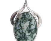 Tree Agate and Sterling Silver Pendant  ptreh2002