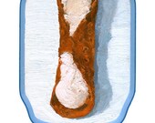 CANNOLI original oil painting - foodie art by Mike Geno