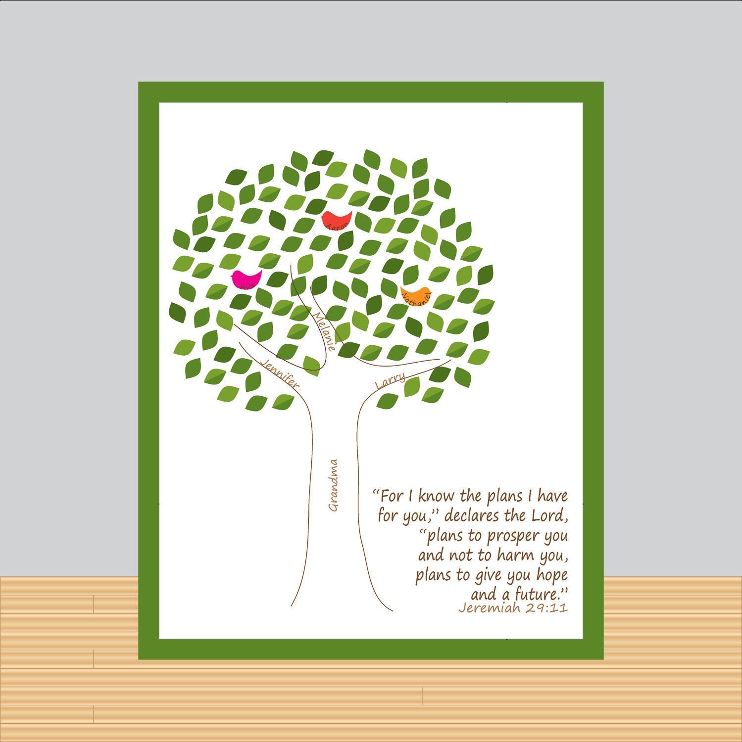 Custom Family Tree Keepsake Personalized Print- 8 x 10 Il_170x135