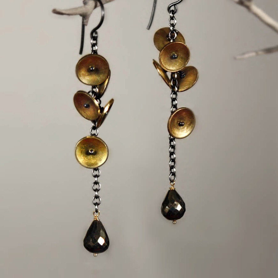 Gold Silver Dangle Earrings - FREE shipping