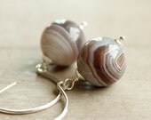 Gemstone Earrings -   Agate, Sterling Silver, Handmade Earrings,  Gemstone Jewelry,  Dangle Earrings, Birthstone