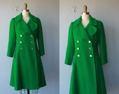 green coat / 1960s coat / Carry on Regardless coat - size small