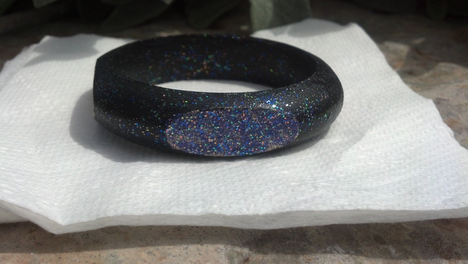 Hand Painted Quad Bracelet Bangle.. Twlight Bling