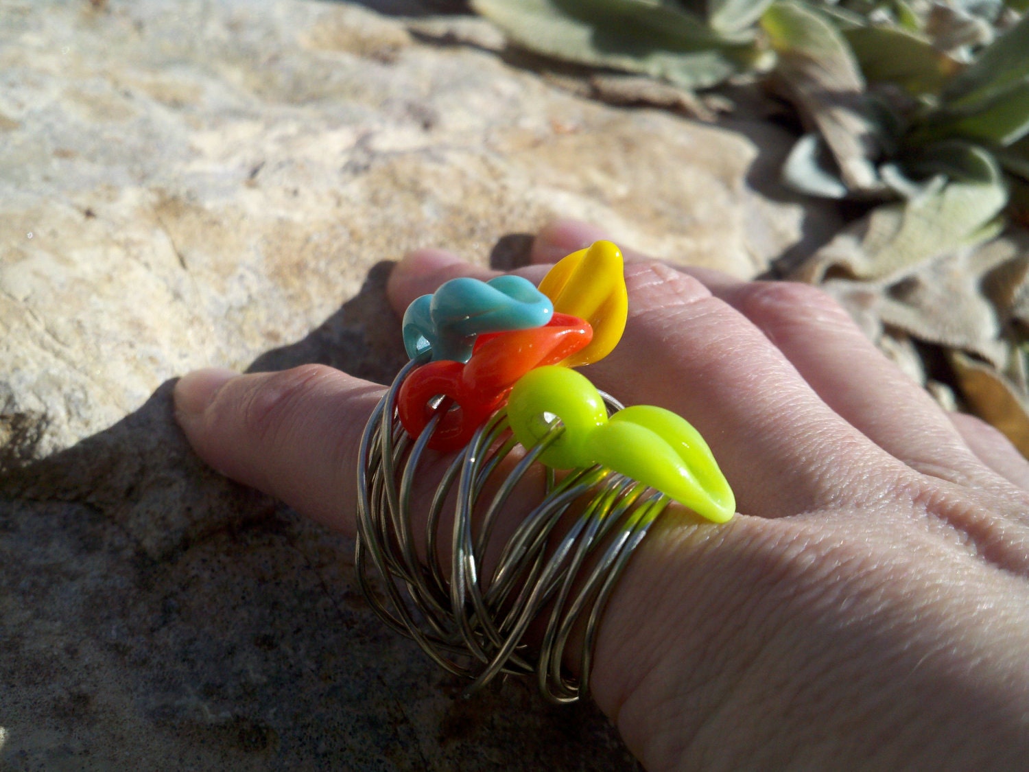 Parrot Feathers Ring. The Nebulus. Alpaca Silver size 6 US