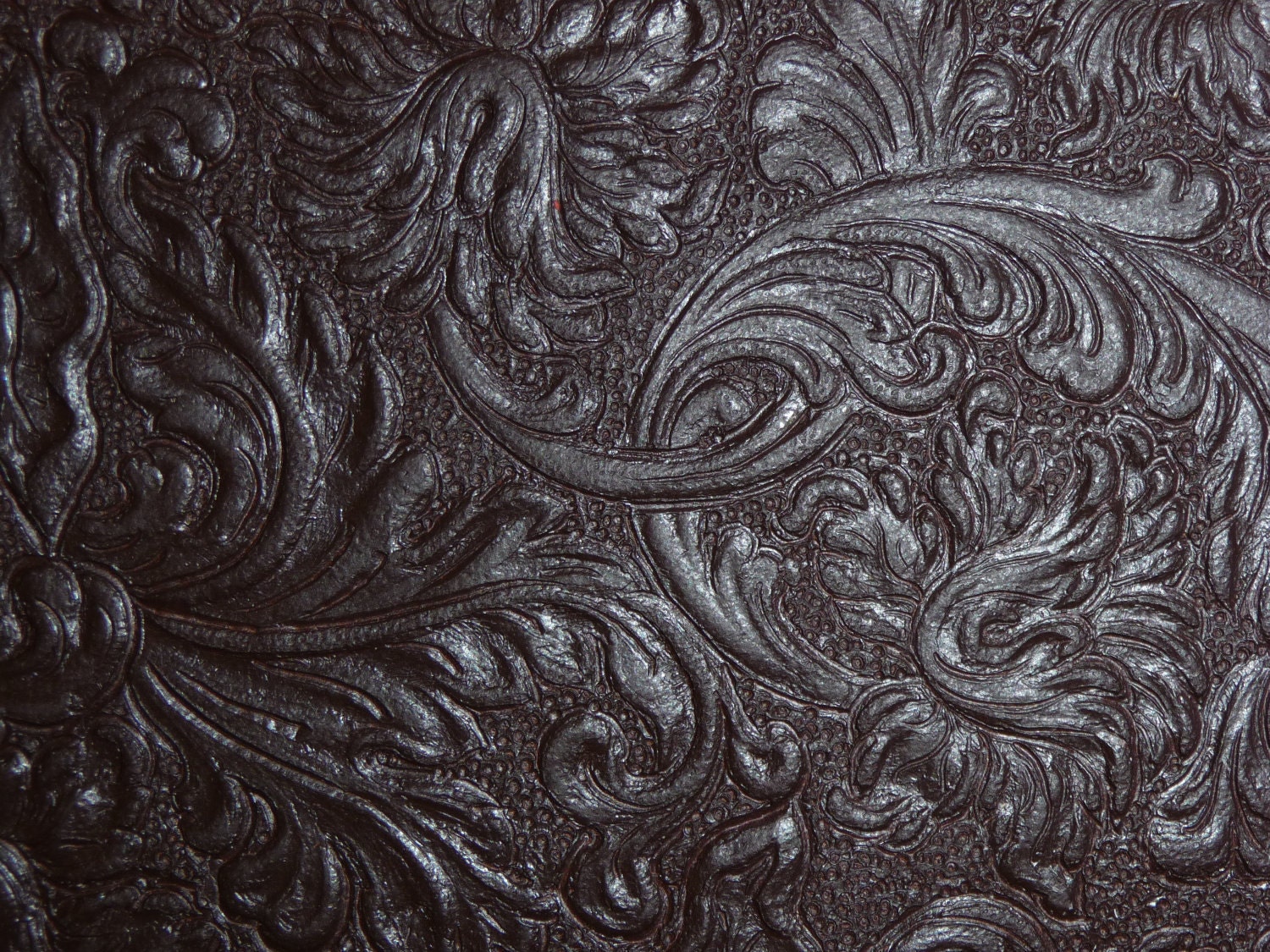 NEW 8"x10" Dark Chocolate Brown Western Saddle Embossed Leather Hide Cowhide