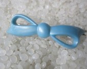 vintage hair barrette soft  blue bow