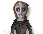 Lubimia Blodmer  -  vampire articulated PAPER DOLL -  15 x 11  inches
