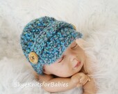 Newsboy Hat for Baby in Winsor Blue - Beautiful Photo Prop More Colors Available