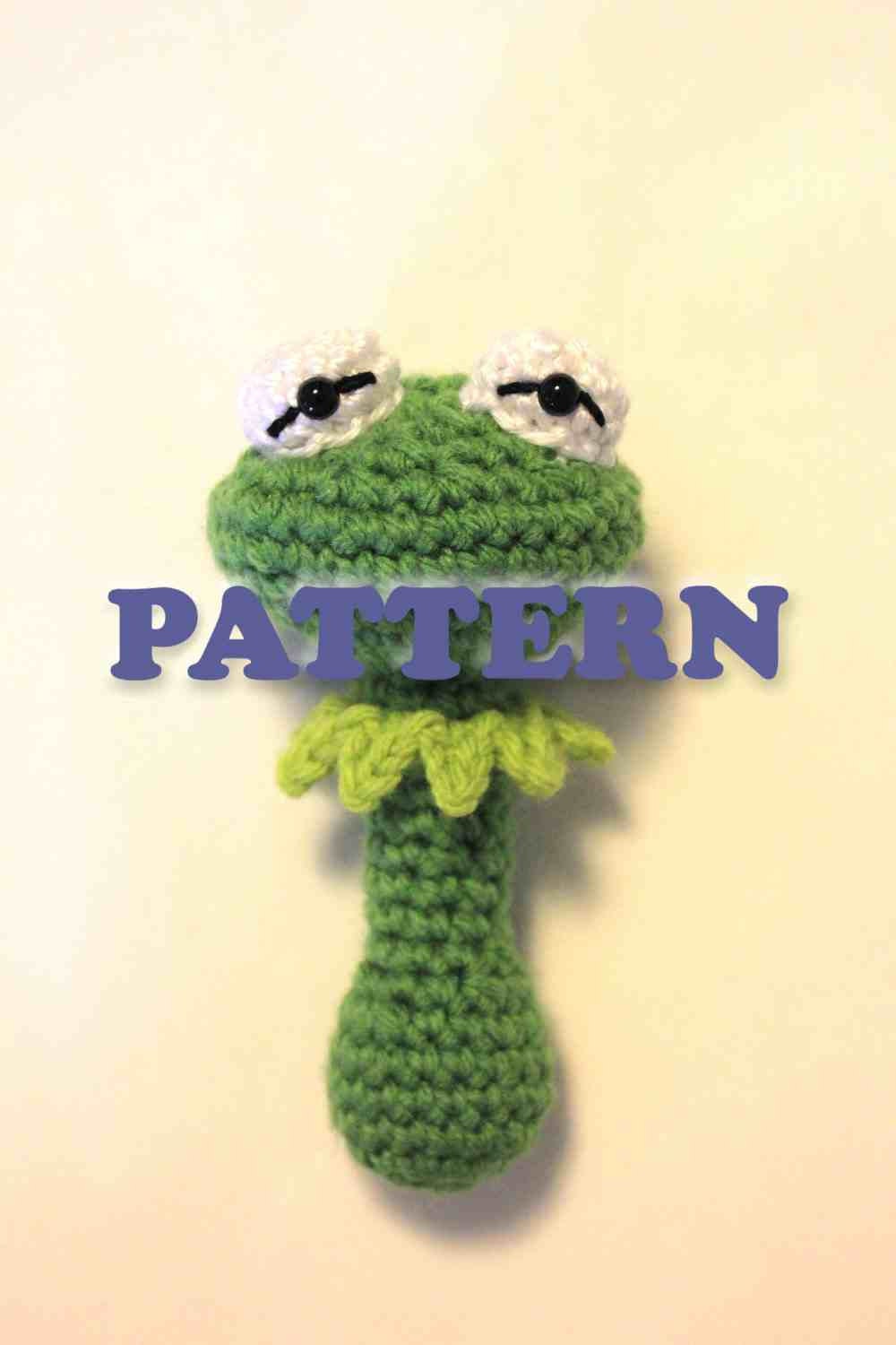 PATTERN Kermit the frog Muppet Baby Rattle Crochet
