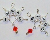 Knitting Row Counters, SnagFree Stitch Markers, Tiny Orange Counter Small Style Count to Ten