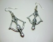 Hunger Games Inspired Silver Bow Arrow Earrings