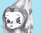 Blue Princess 8x10 sketch print