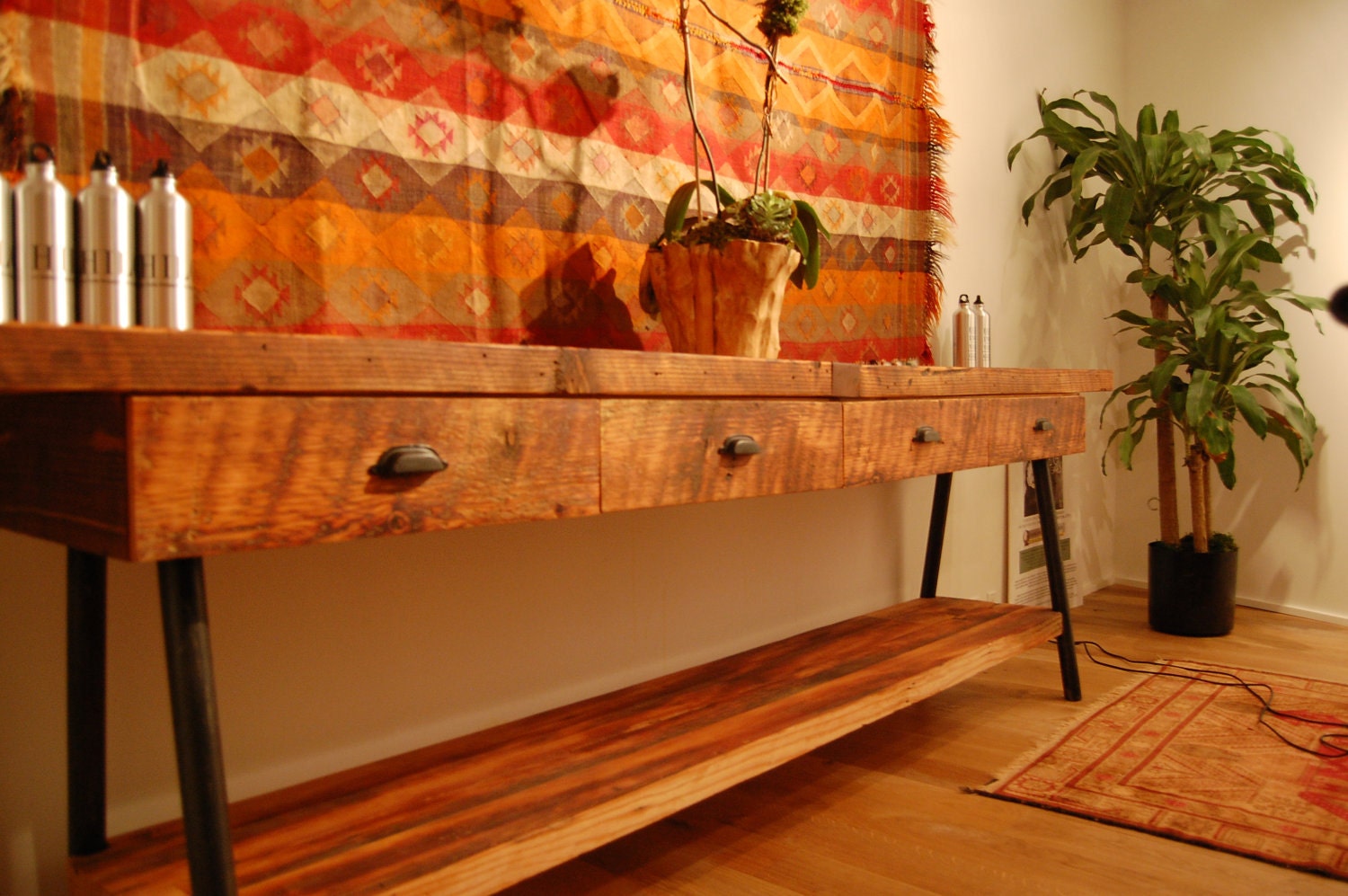 Credenza - 4 Drawers Reclaimed wood Office Credenza