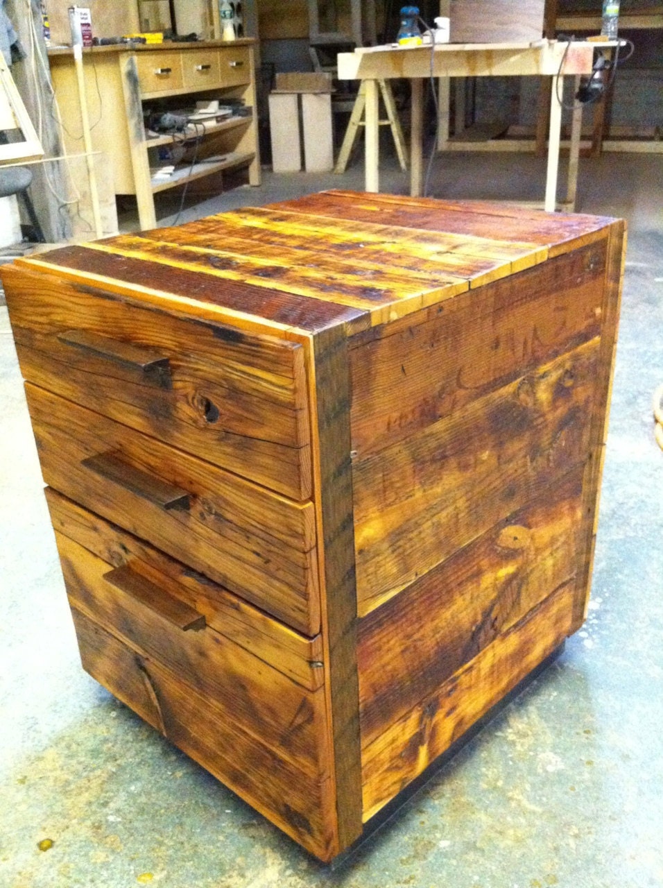Reclaimed Wood Office File Cabinet