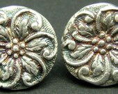 Fine Silver Button Earrings - Louisa