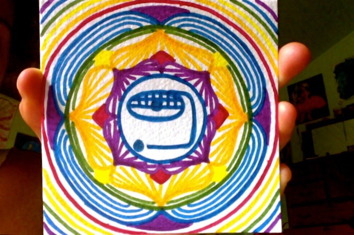 CUSTOM Small Mayan Galactic Birthday CardArt
