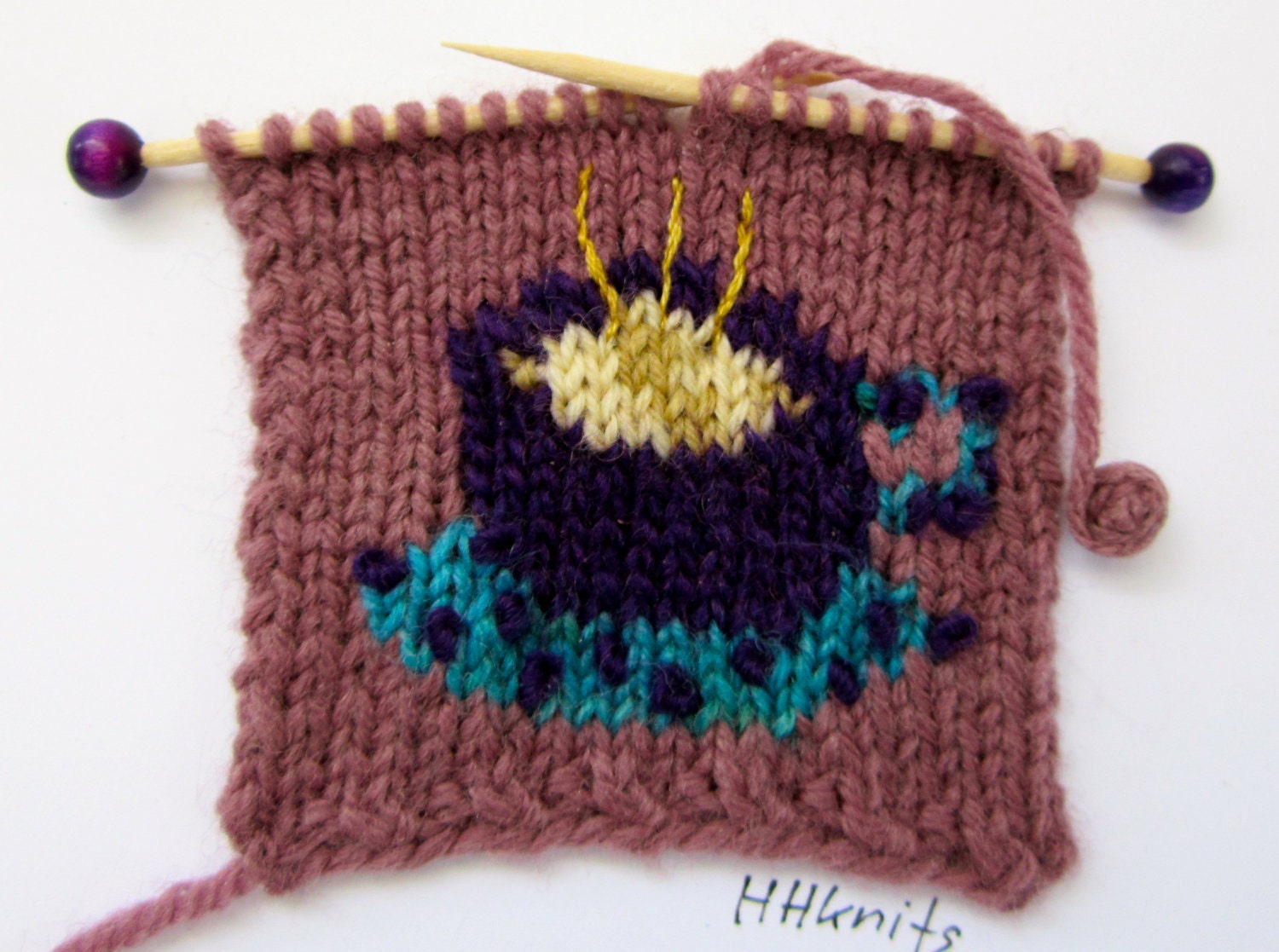 Cafe Latte // Handknitted Note or Greeting Card