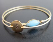 My Bouncing Baby Boy - New Mom Gift, New Mom Bracelet Set, Custom Baby Initial Bangle, New Mom Jewelry, New Mother Gift, New Mother Bracelet