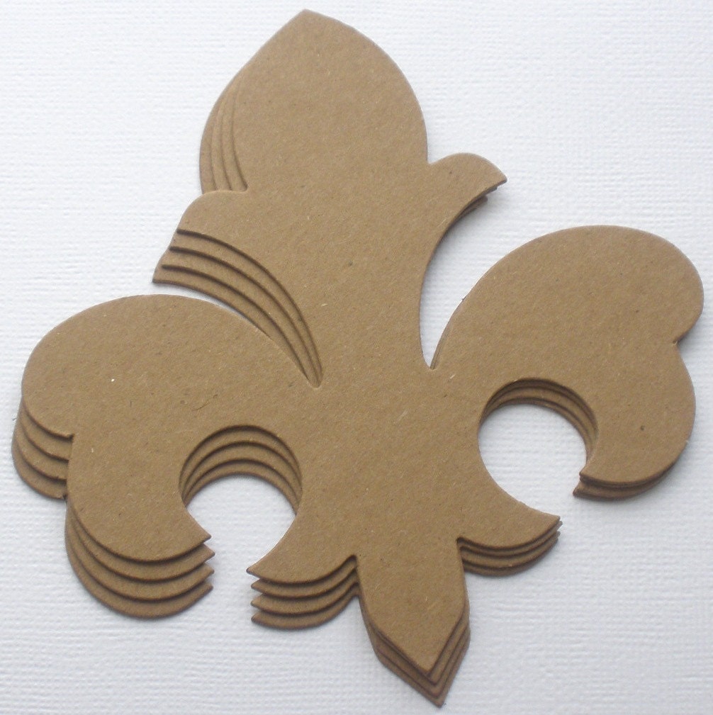 9 FLEUR De Lis - Raw Alterable CHiPBOARD Bare Die Cuts - La fluer Flourish Decorative Accent