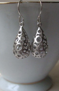 Silver Teardrop Earrings - Sterling Silver, great gift