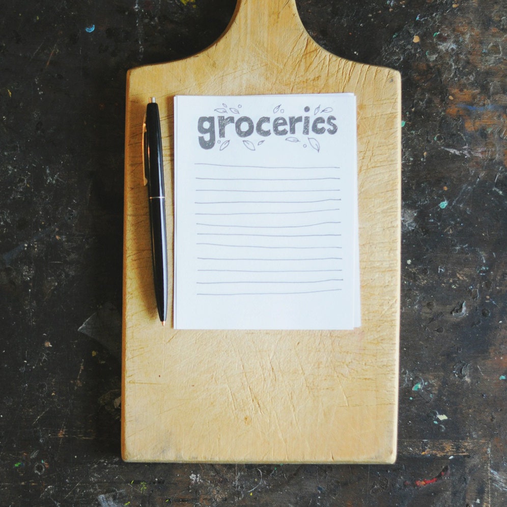 grocery list printable PDF - hand drawn type - twin pines