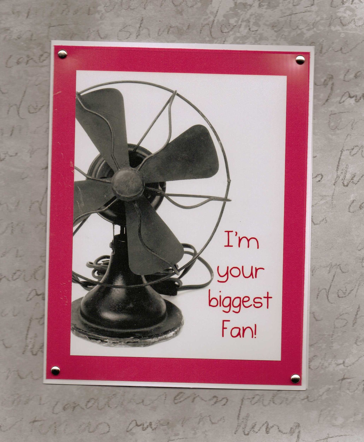 I'm You Biggest Fan-Handmade Greeting Card For Vintage Enthusiasts-Black and White