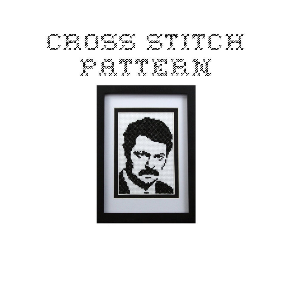 DIY Ron Swanson - .pdf Original Cross Stitch Pattern