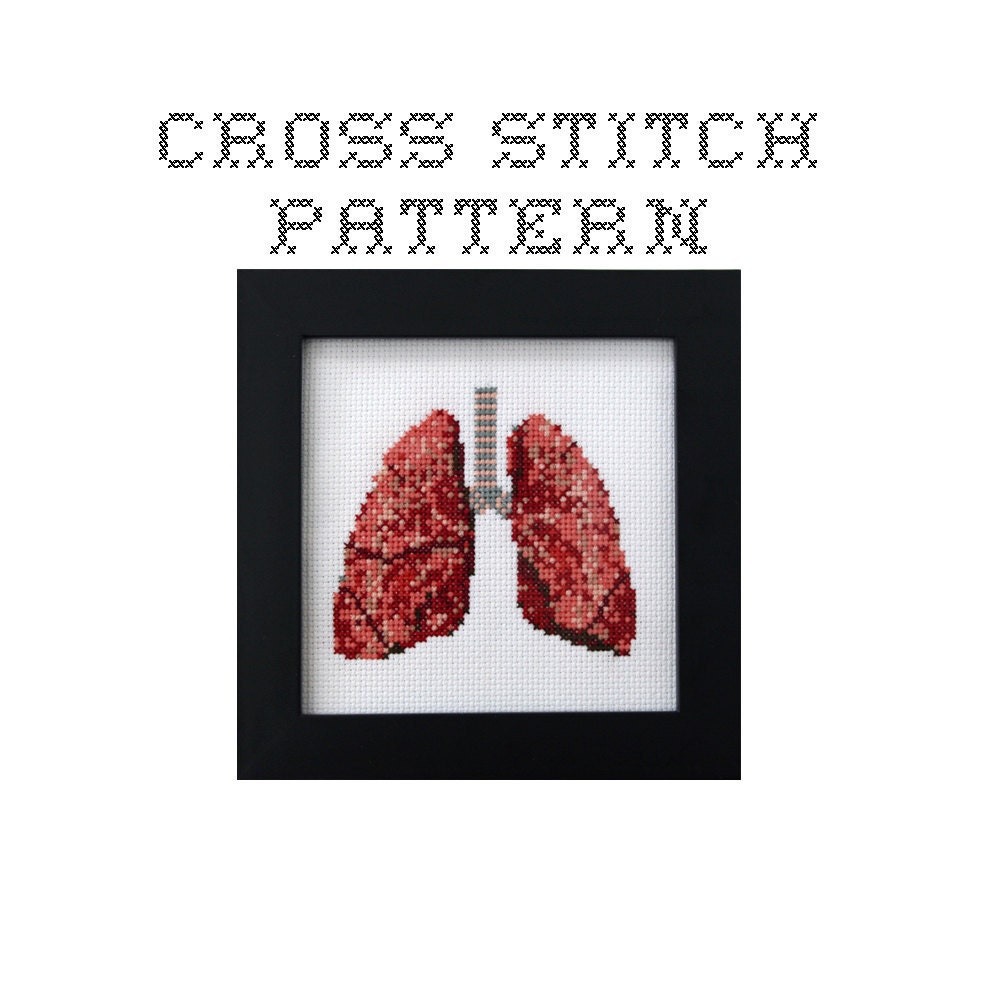 DIY Lungs - .pdf Original Cross Stitch Pattern